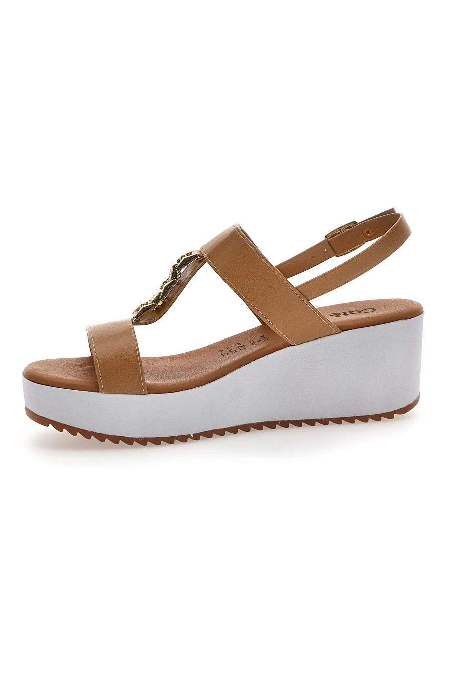 Sandali Platform Cognac Made in Italy Cafè Cost 364022