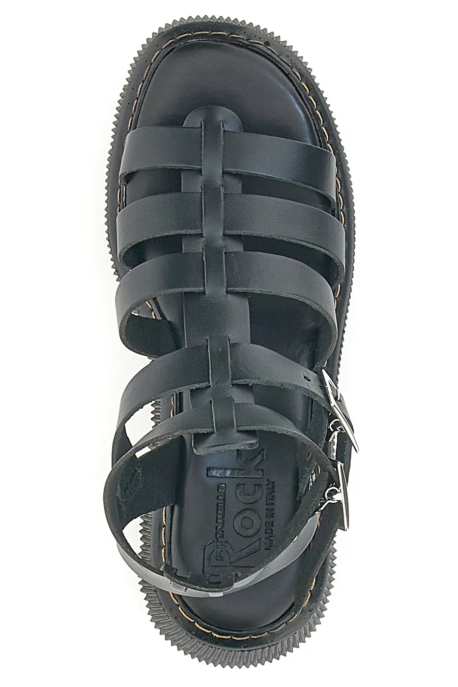 Sandali Platform in Vera Pelle con Punta Aperta Pittarello Rock 15434F