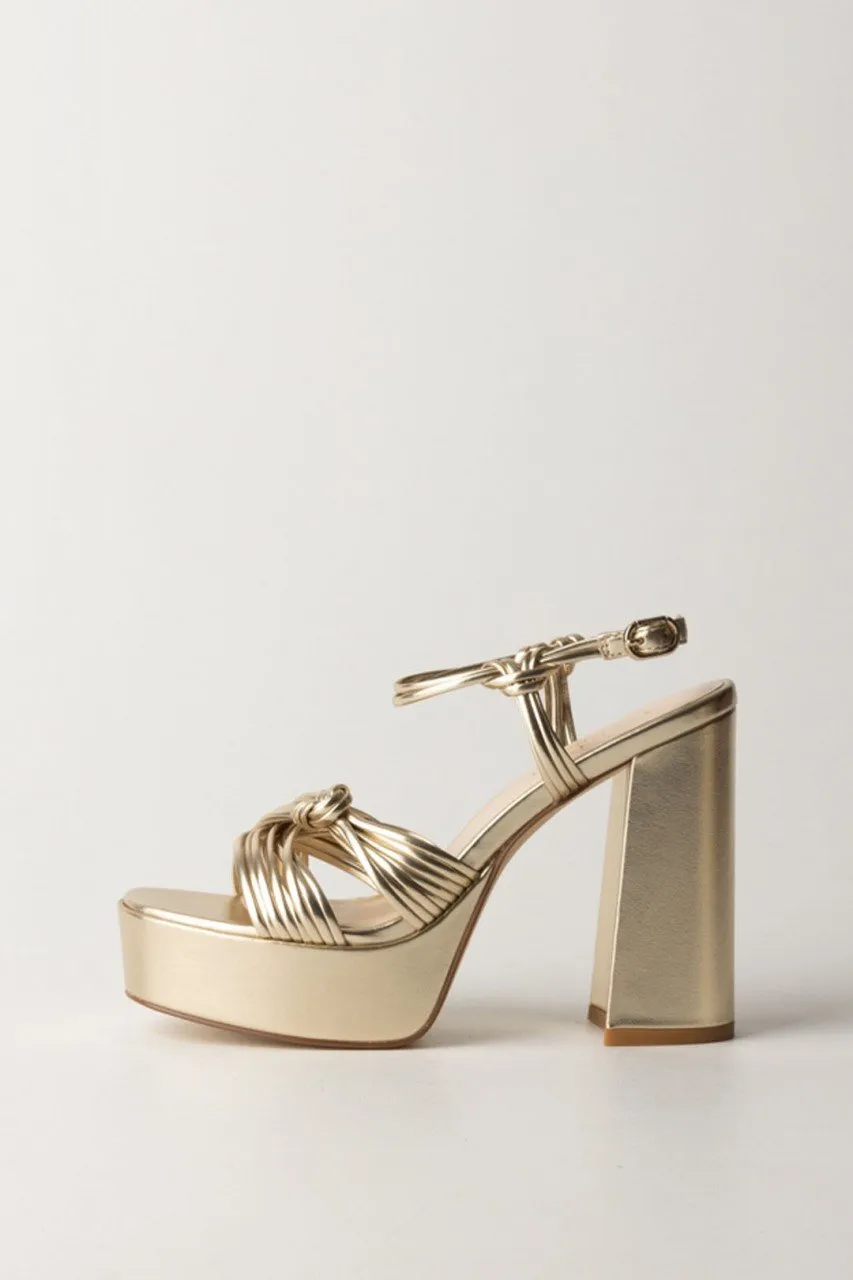 Sandali platform laminati Oro