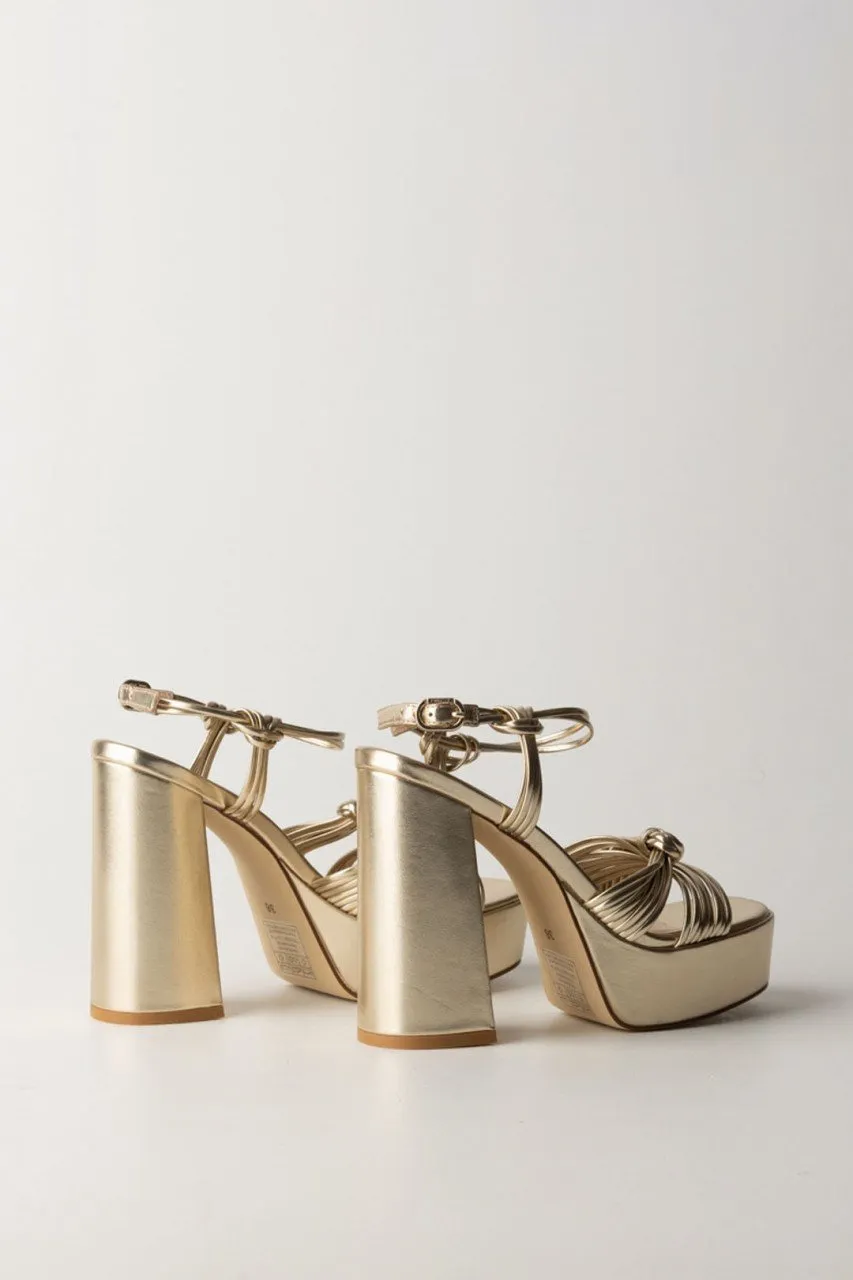 Sandali platform laminati Oro