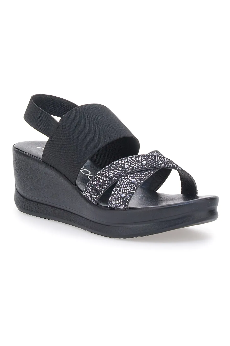 Sandali Platform Neri Mio Tempo 581