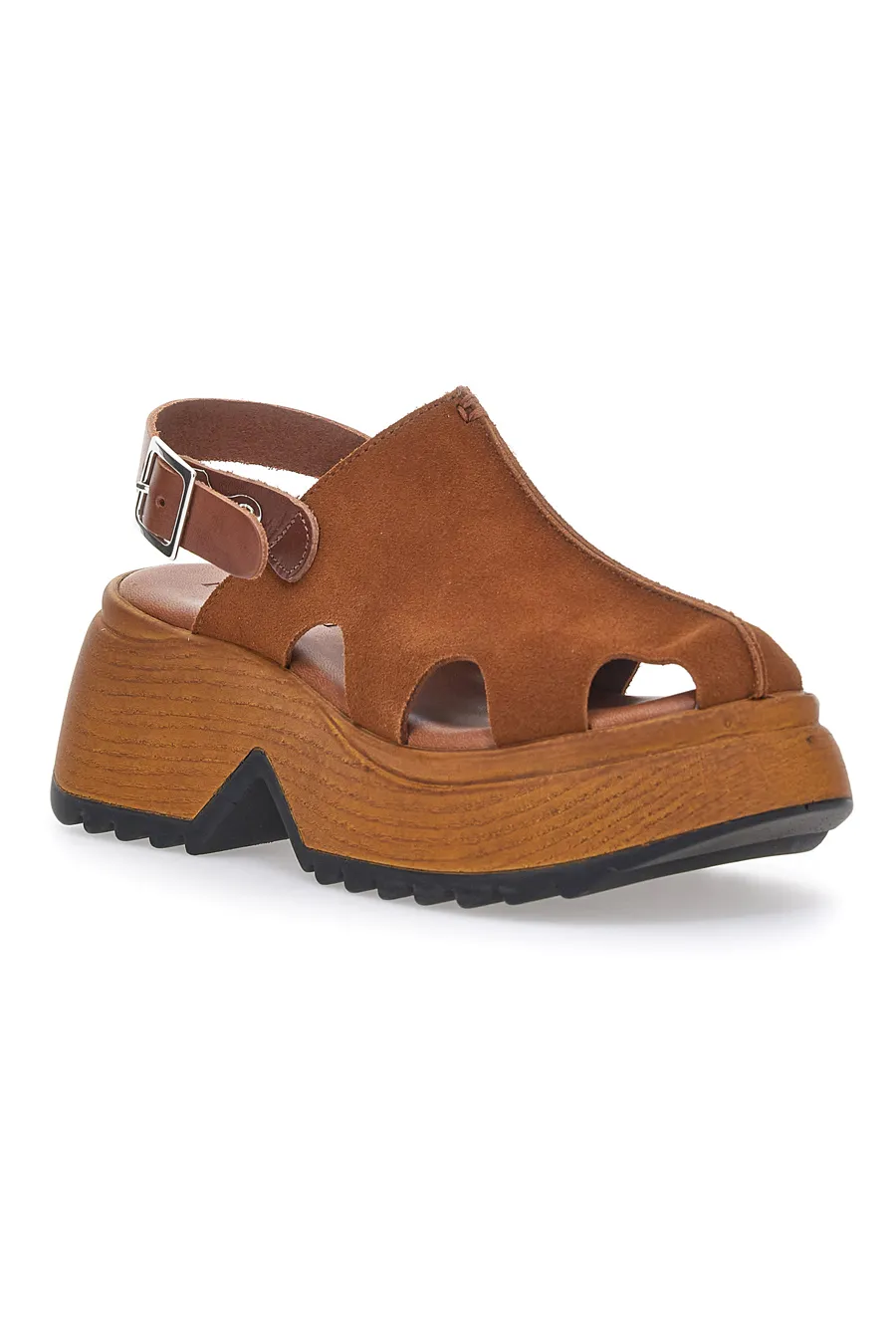 Sandali Platform Pittarello 5573 Marroni Vera Pelle