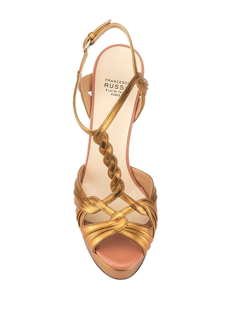 Sandali platform tacco alto in oro - donna