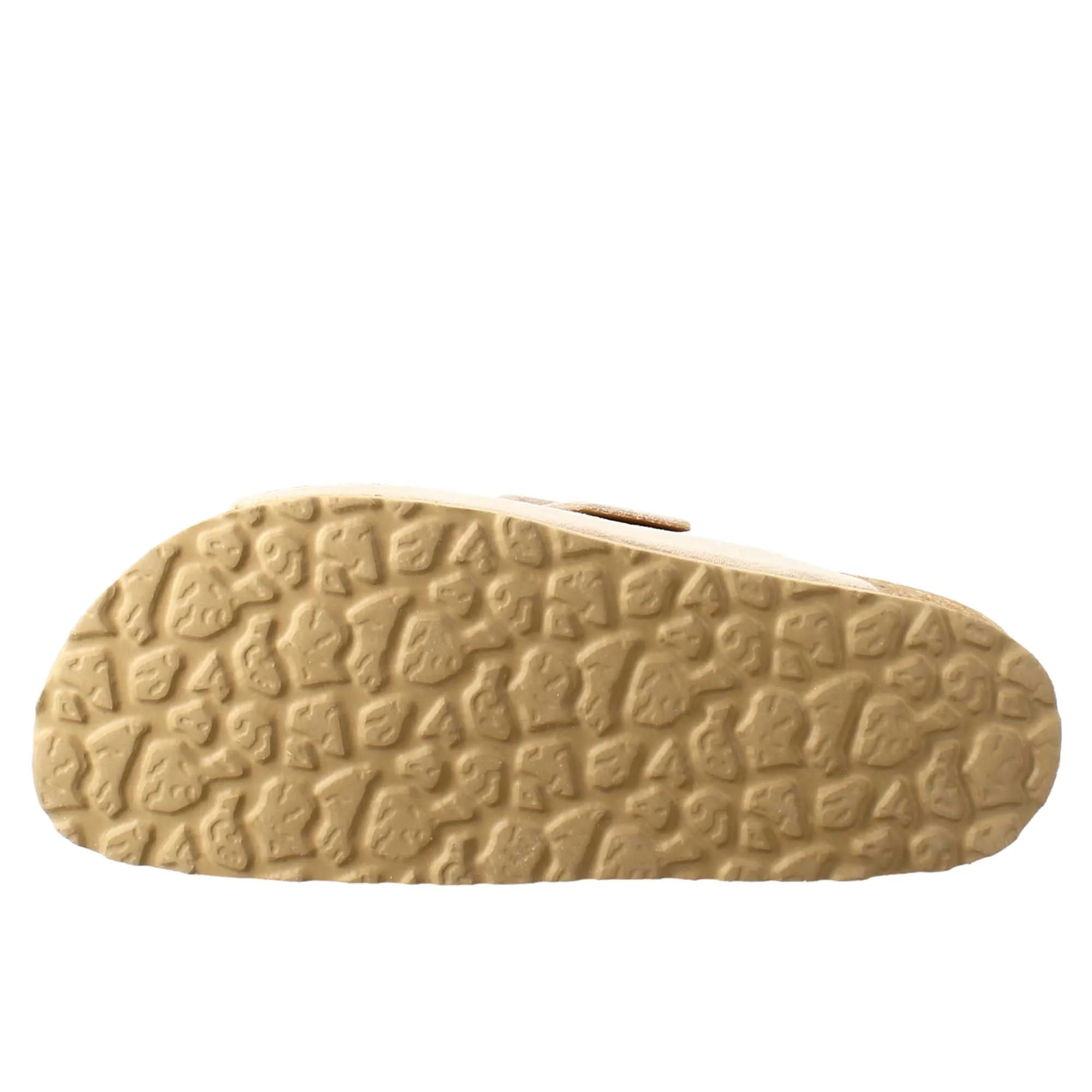 Sandalo doppia fibbia da donna in pelle scamosciata beige
