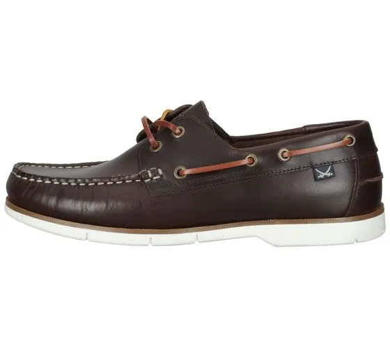 Sansibar Scarpe da Barca da Uomo in Vera Pelle con Mocassino Costruzione Scarpe da Vela 1096298 Marrone