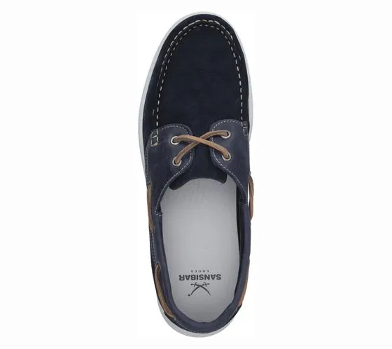 SANSIBAR Scarpe da Vela da Uomo in Pelle Scamosciata Scarpe da Barca in Vera Pelle con Plantare Estraibile Made in Italy 109628 