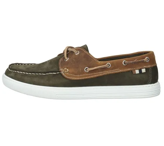 SANSIBAR Scarpe da Vela da Uomo in Pelle Scamosciata Scarpe da Barca in Vera Pelle con Plantare Estraibile Made in Italy 109628 
