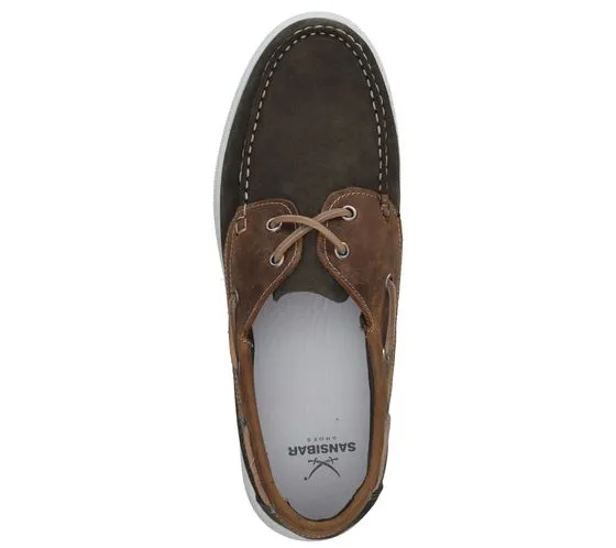 SANSIBAR Scarpe da Vela da Uomo in Pelle Scamosciata Scarpe da Barca in Vera Pelle con Plantare Estraibile Made in Italy 109628 