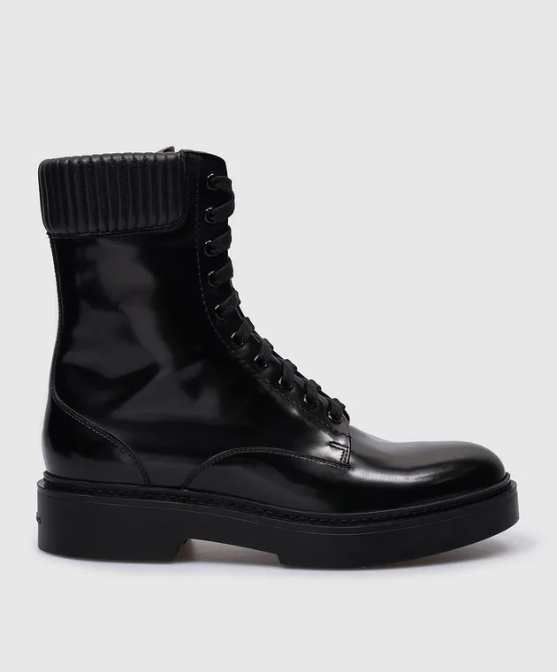 Santoni Stivali in pelle nera WTHW59569SMOBUOR