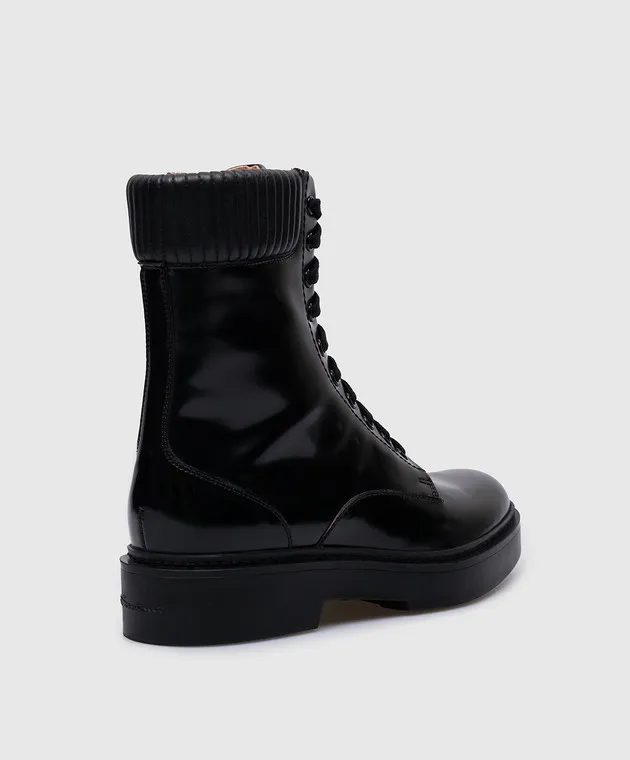 Santoni Stivali in pelle nera WTHW59569SMOBUOR