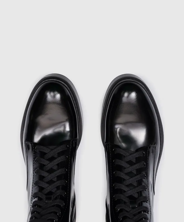 Santoni Stivali in pelle nera WTHW59569SMOBUOR