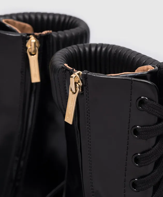 Santoni Stivali in pelle nera WTHW59569SMOBUOR