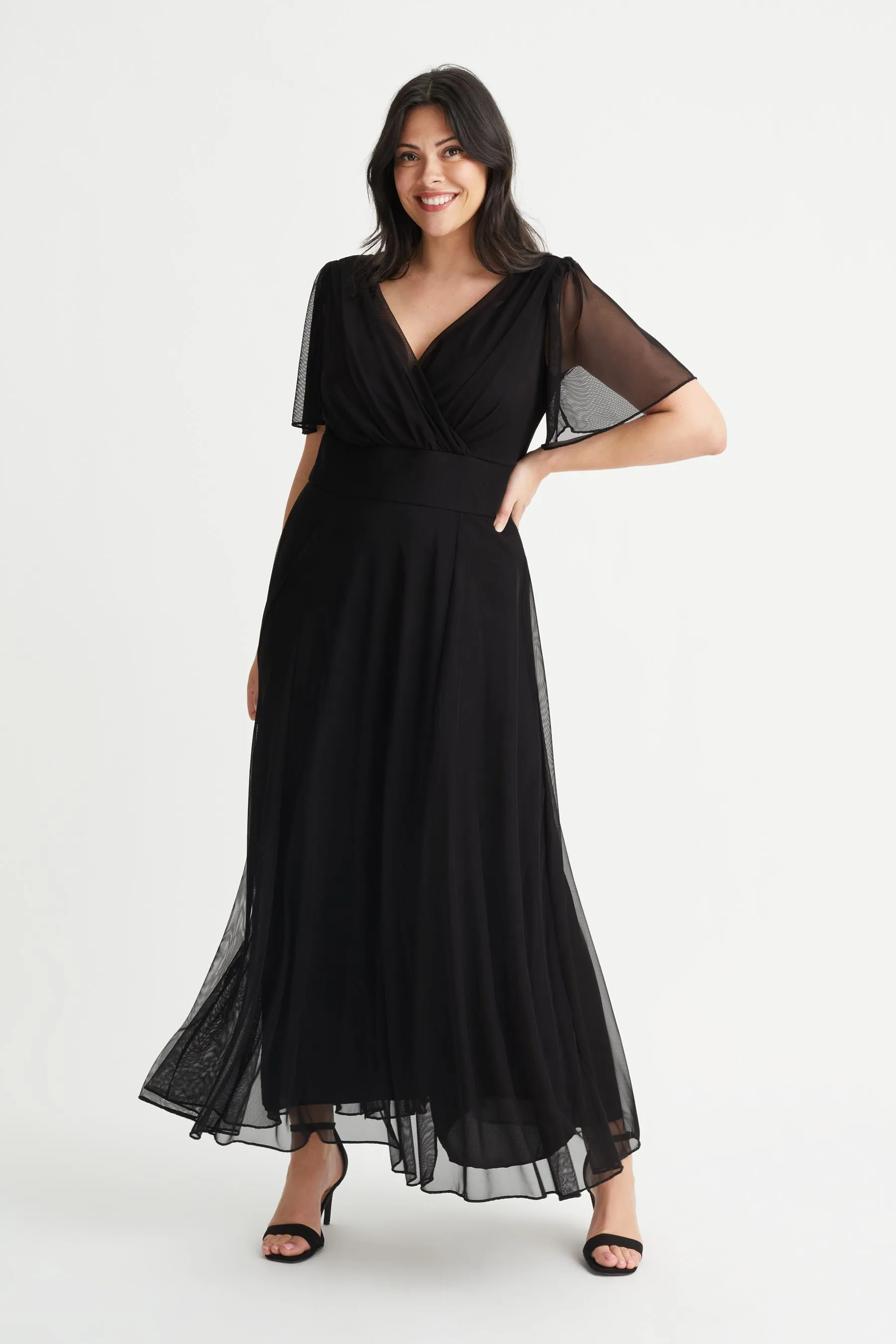 Scarlett & Jo - Abito maxi con maniche a pipistrello