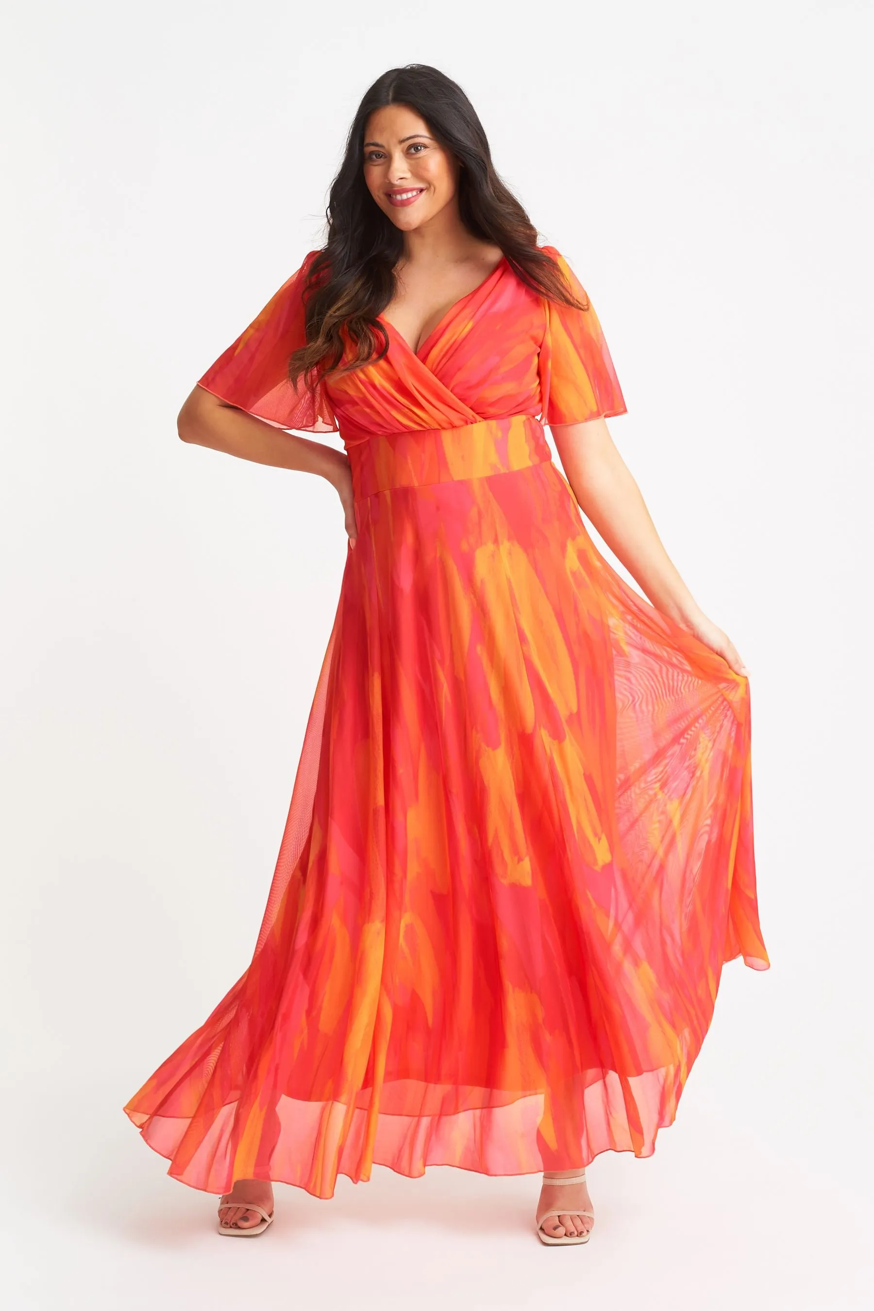 Scarlett & Jo - Isabelle - Abito maxi con maniche a pipistrello