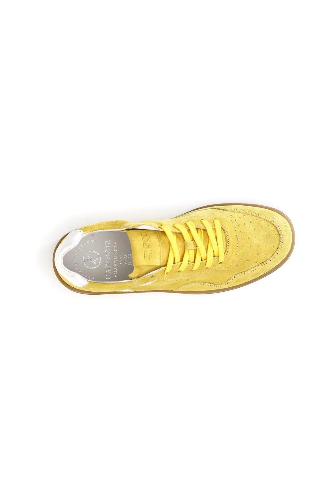 scarpa in pelle scamosciata allacciata giallo