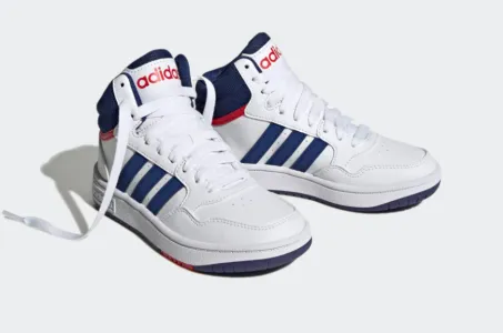 Scarpe Junior Adidas Hoops 3.0 Mid K GZ9647 Bianco Blu