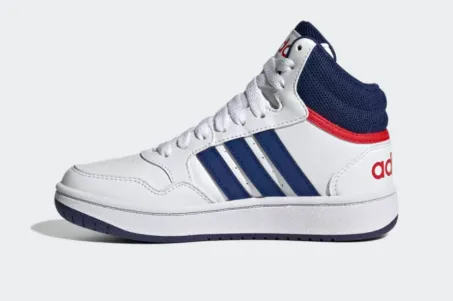 Scarpe Junior Adidas Hoops 3.0 Mid K GZ9647 Bianco Blu