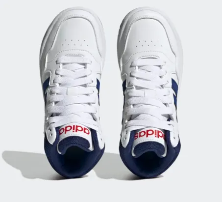Scarpe Junior Adidas Hoops 3.0 Mid K GZ9647 Bianco Blu