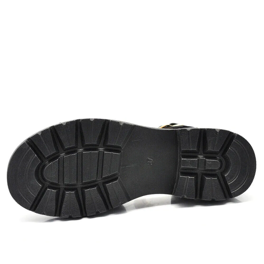 Scarpe Sandali Da Donna Con Platform Ragnetto L19D-7 nero bianco marrone
