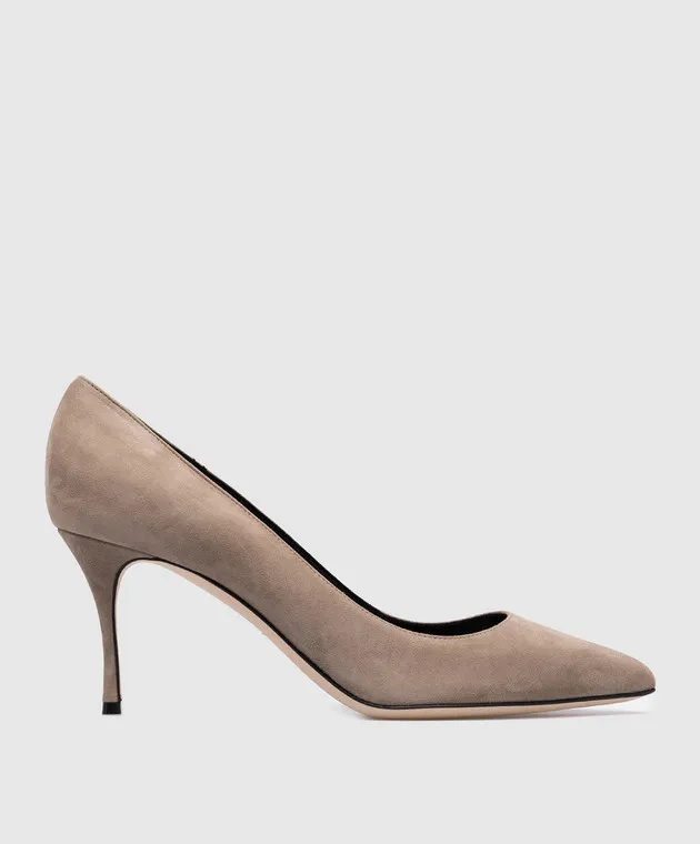 Sergio Rossi Scarpe da barca Codiva in camoscio beige A43841MCAZ01