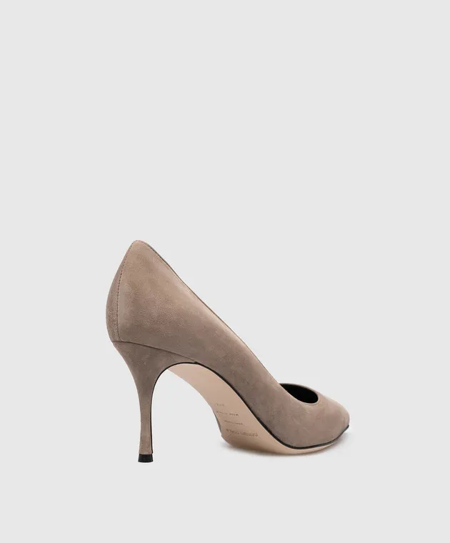 Sergio Rossi Scarpe da barca Codiva in camoscio beige A43841MCAZ01