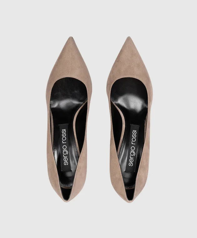 Sergio Rossi Scarpe da barca Codiva in camoscio beige A43841MCAZ01