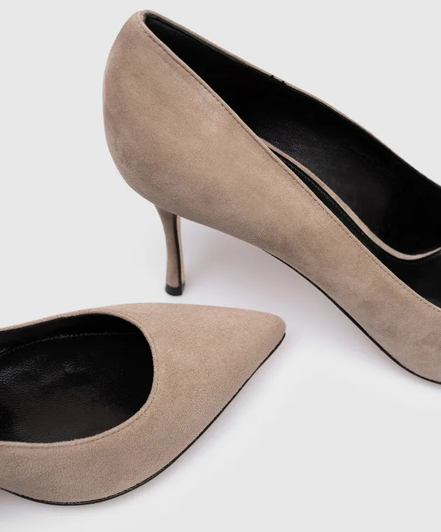 Sergio Rossi Scarpe da barca Codiva in camoscio beige A43841MCAZ01