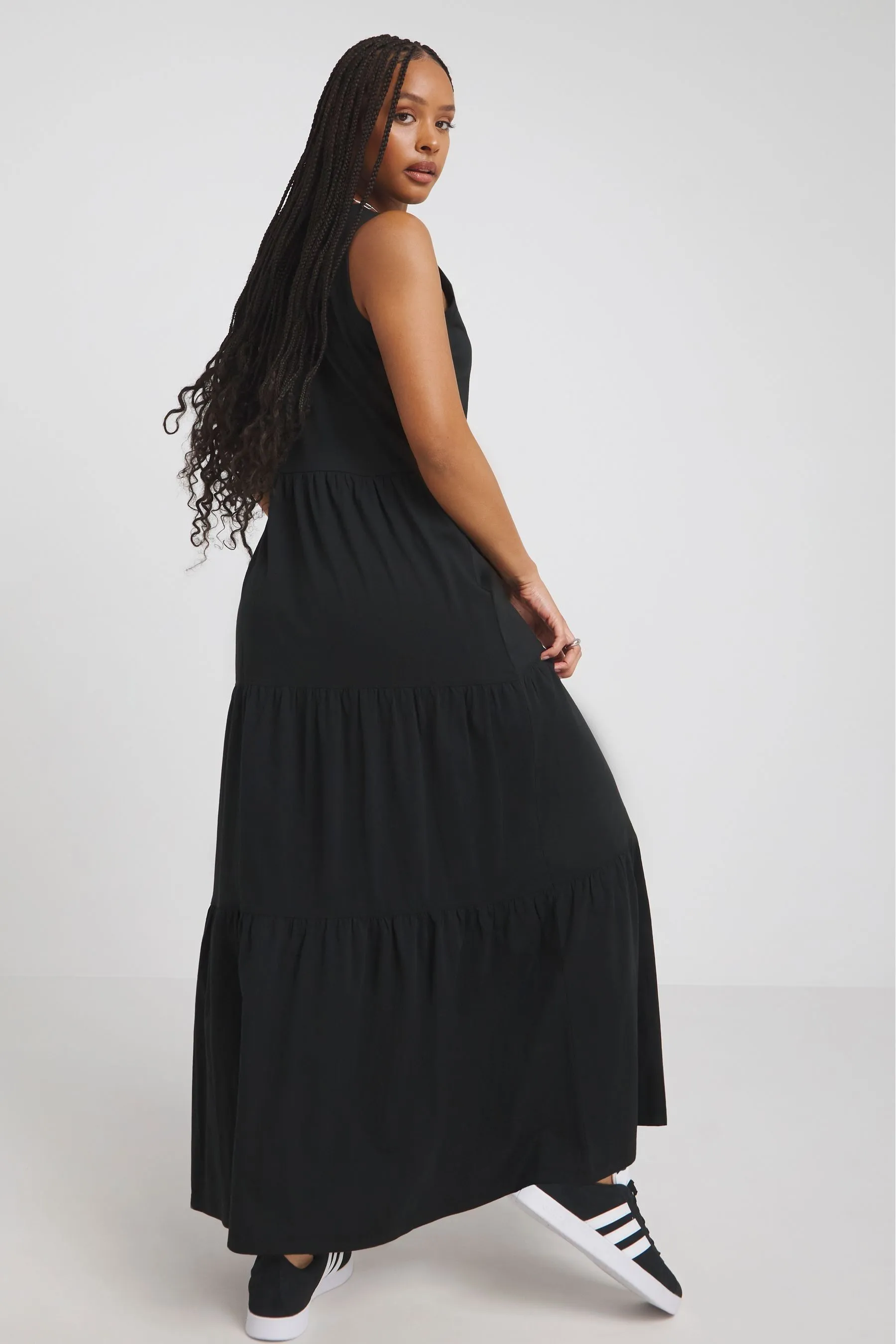 Simply Be - Abito maxi a balze in cotone