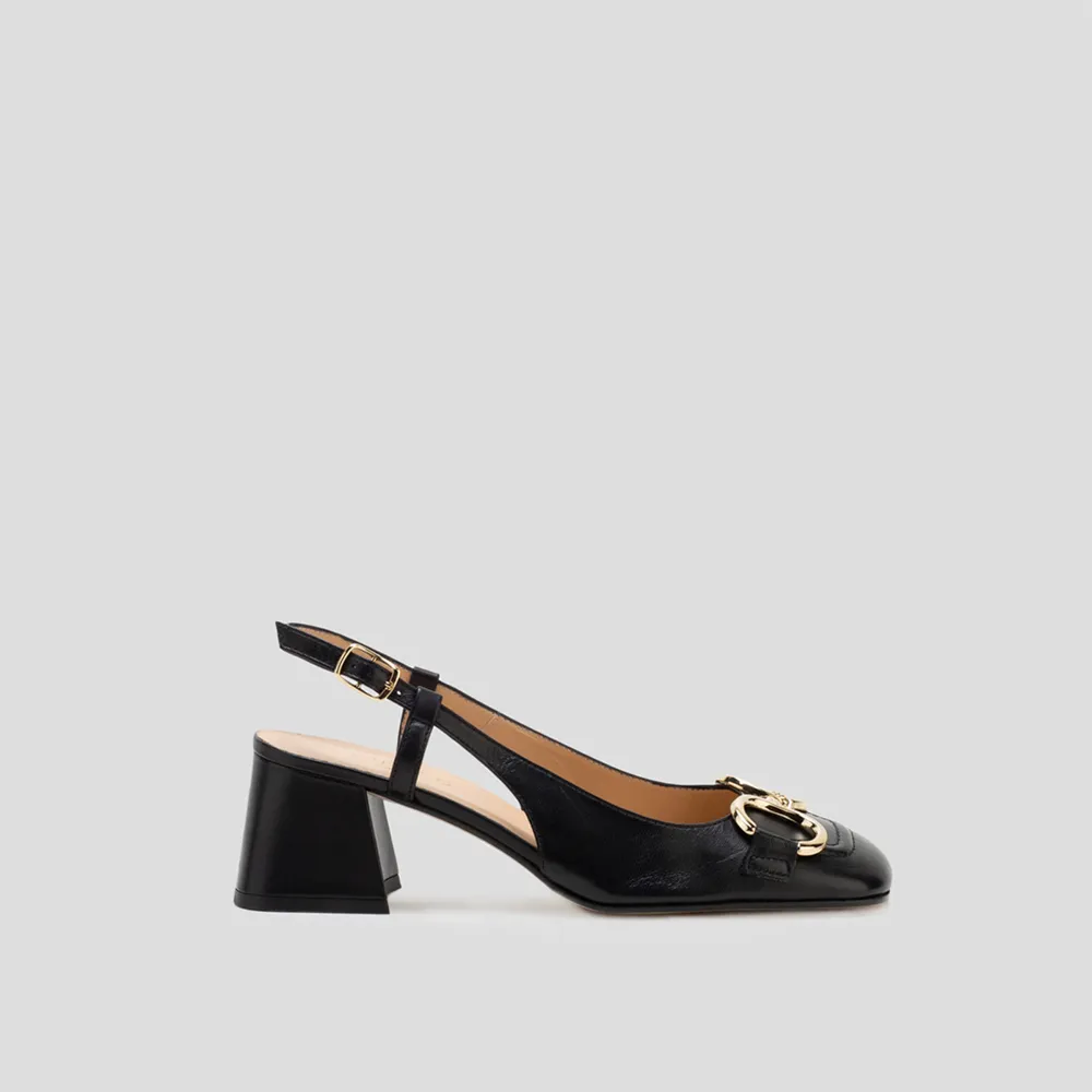 Slingback Nera con Morsetto