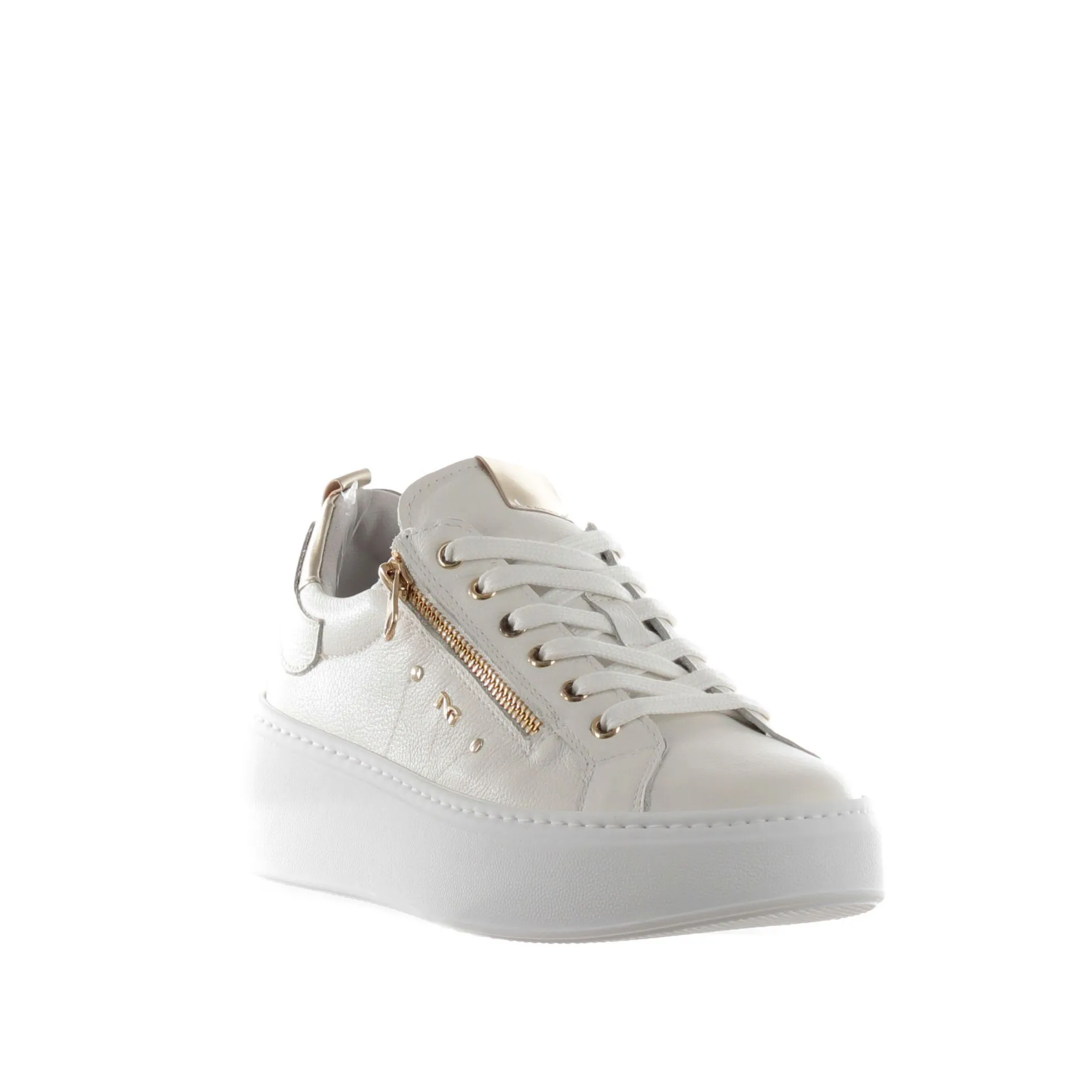 Sneaker in pelle con zip
