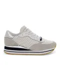 Sneakers Crime London DYNAMIC in pelle e camoscio bianco e grigio
