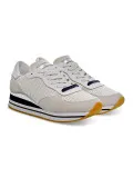 Sneakers Crime London DYNAMIC in pelle e camoscio bianco e grigio