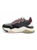 Sneakers Crime London MAGNETIC in camoscio e stampato nero e leopardato