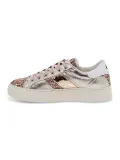 Sneakers Crime London SONIK LOW CUT in laminato e glitter carne e rosa