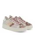Sneakers Crime London SONIK LOW CUT in laminato e glitter carne e rosa