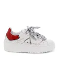 Sneakers Ed Parrish ALESSIA in pelle e vernice bianco e rosso