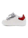 Sneakers Ed Parrish ALESSIA in pelle e vernice bianco e rosso