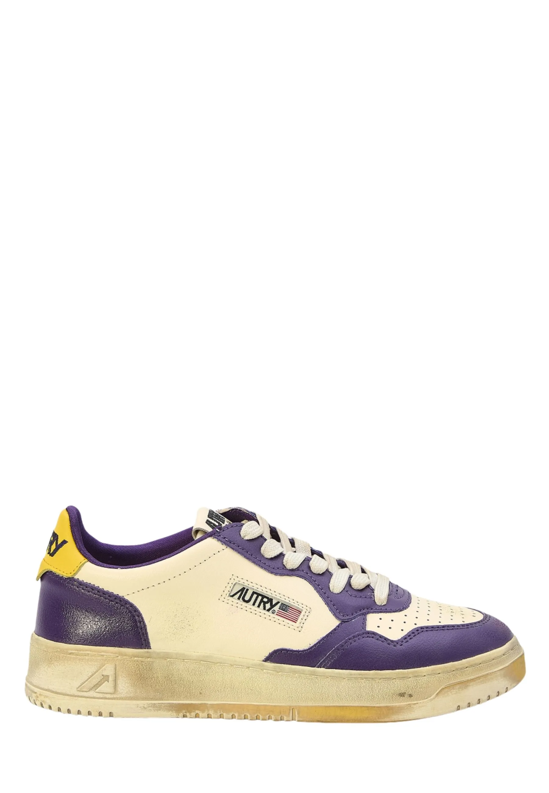 SNEAKERS MEDALIST LOW SUPER VINTAGE IN PELLE BIANCA E VIOLA