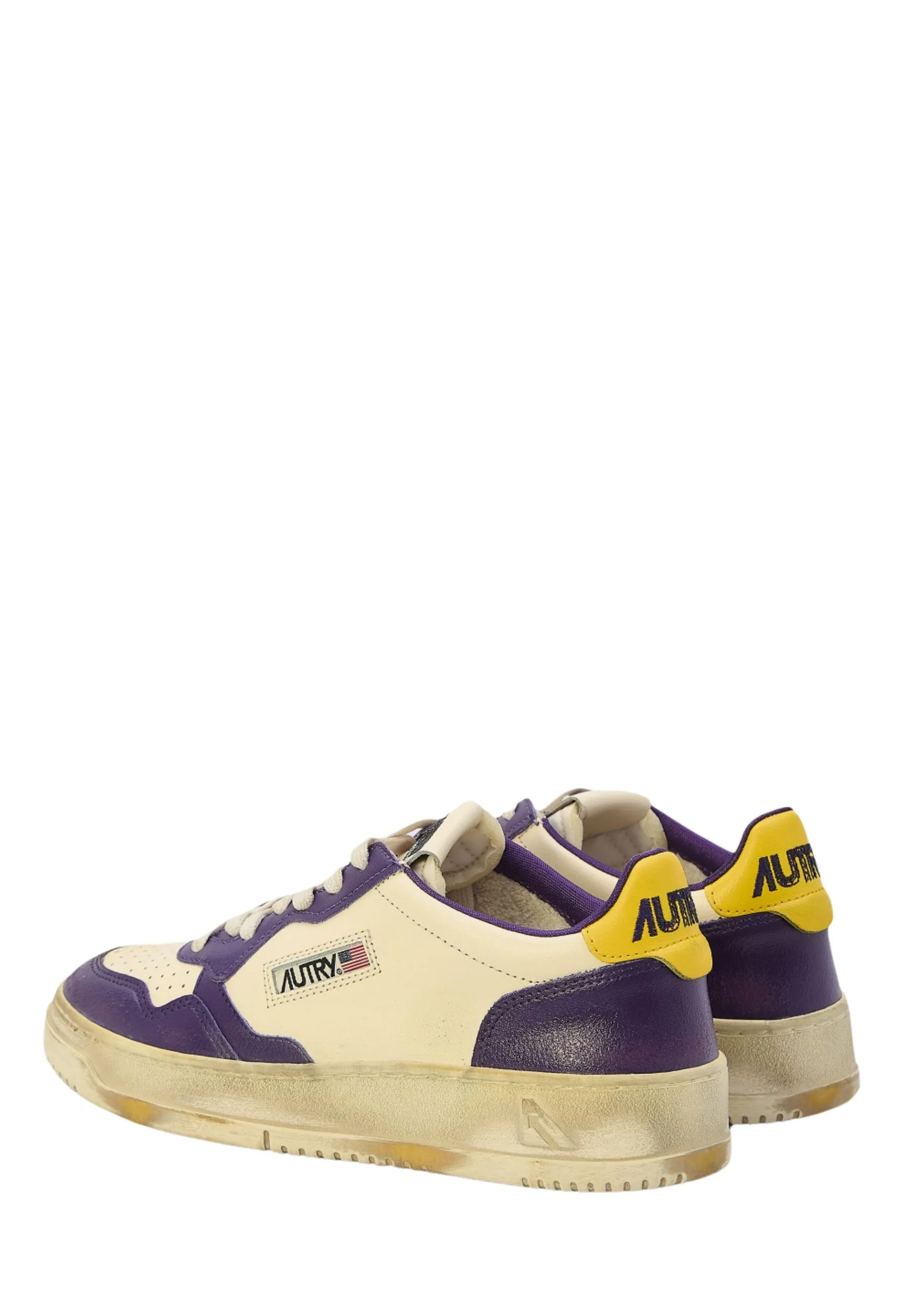SNEAKERS MEDALIST LOW SUPER VINTAGE IN PELLE BIANCA E VIOLA