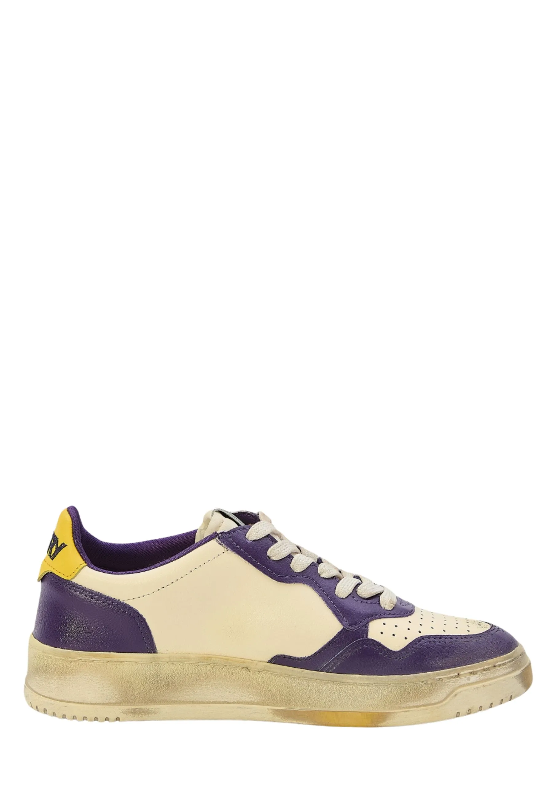 SNEAKERS MEDALIST LOW SUPER VINTAGE IN PELLE BIANCA E VIOLA