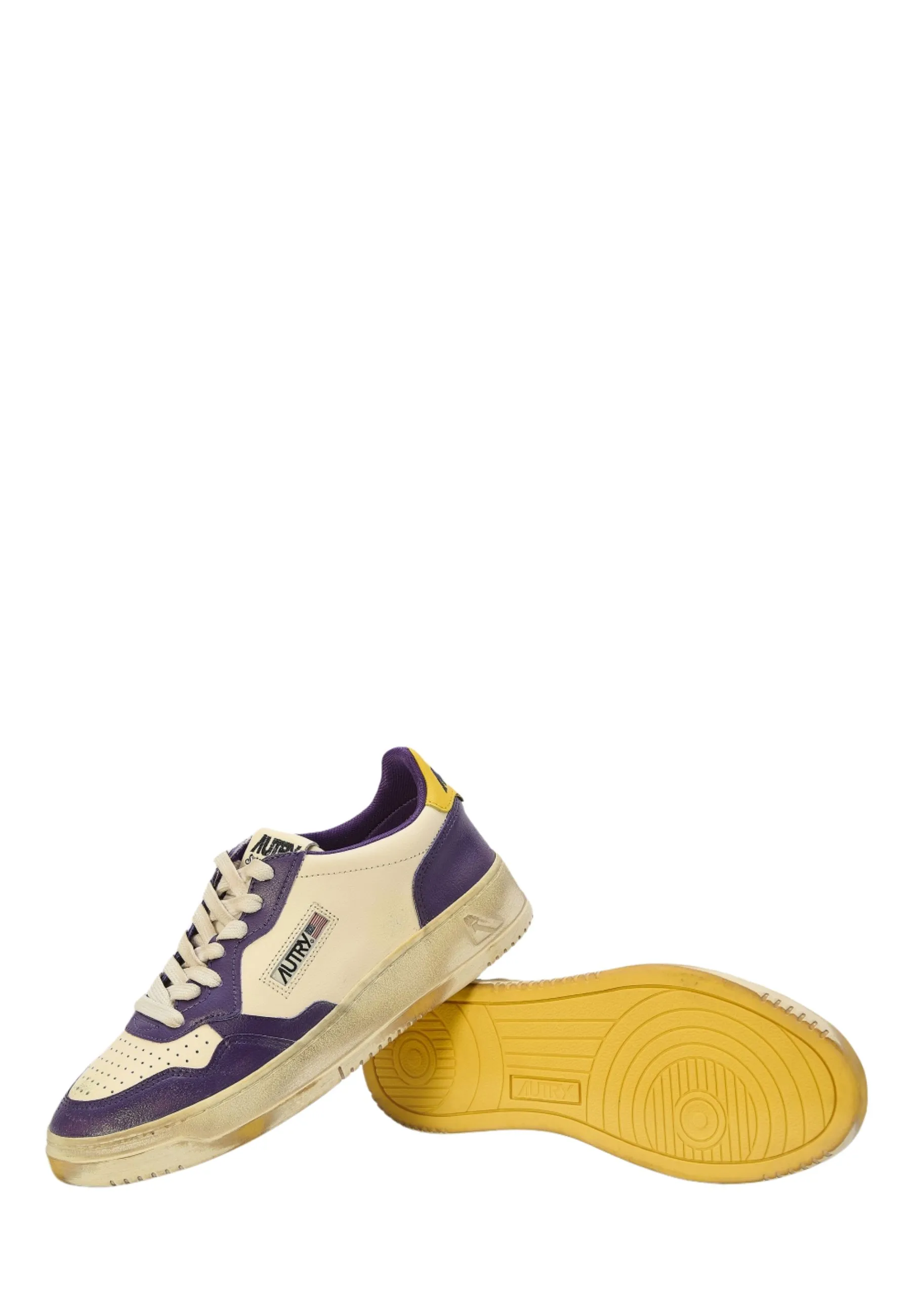 SNEAKERS MEDALIST LOW SUPER VINTAGE IN PELLE BIANCA E VIOLA