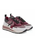 Sneakers Voile Blanche CLUB103 in pelle e nylon bianco e rosa