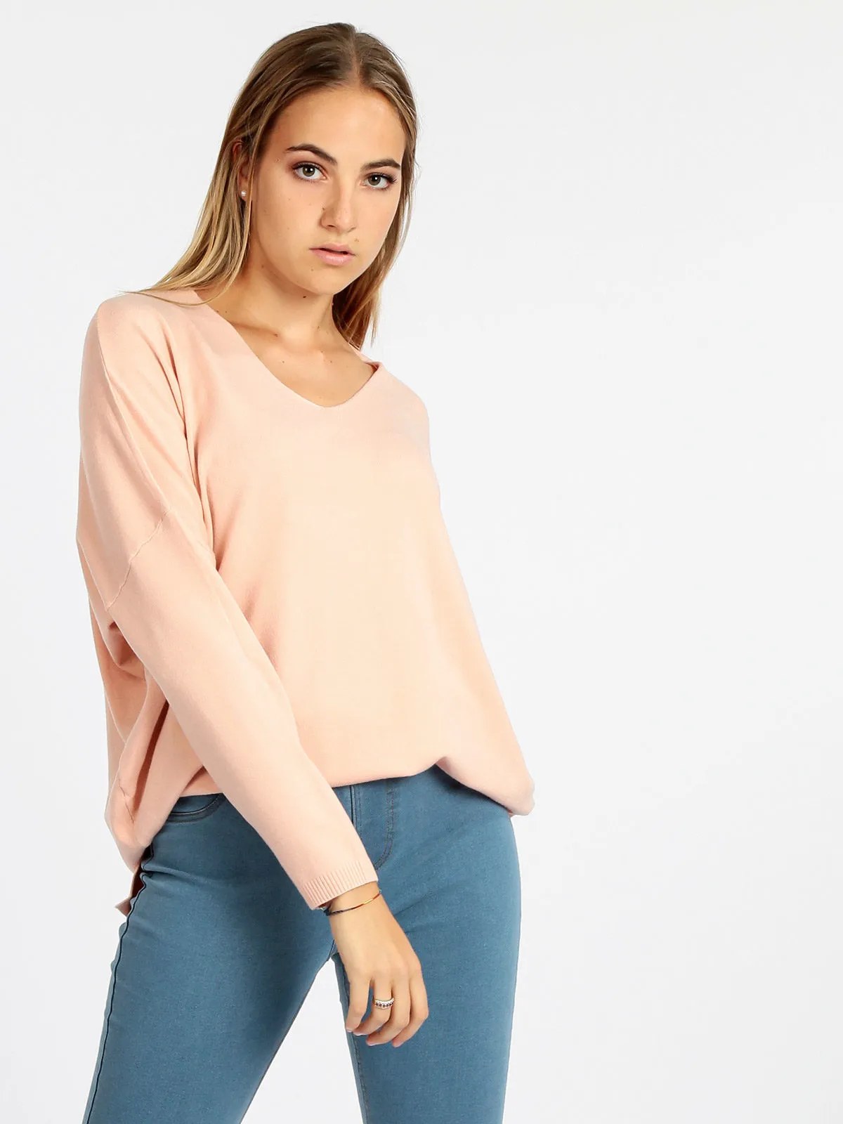 Solada Maxi pull col V oversize femme