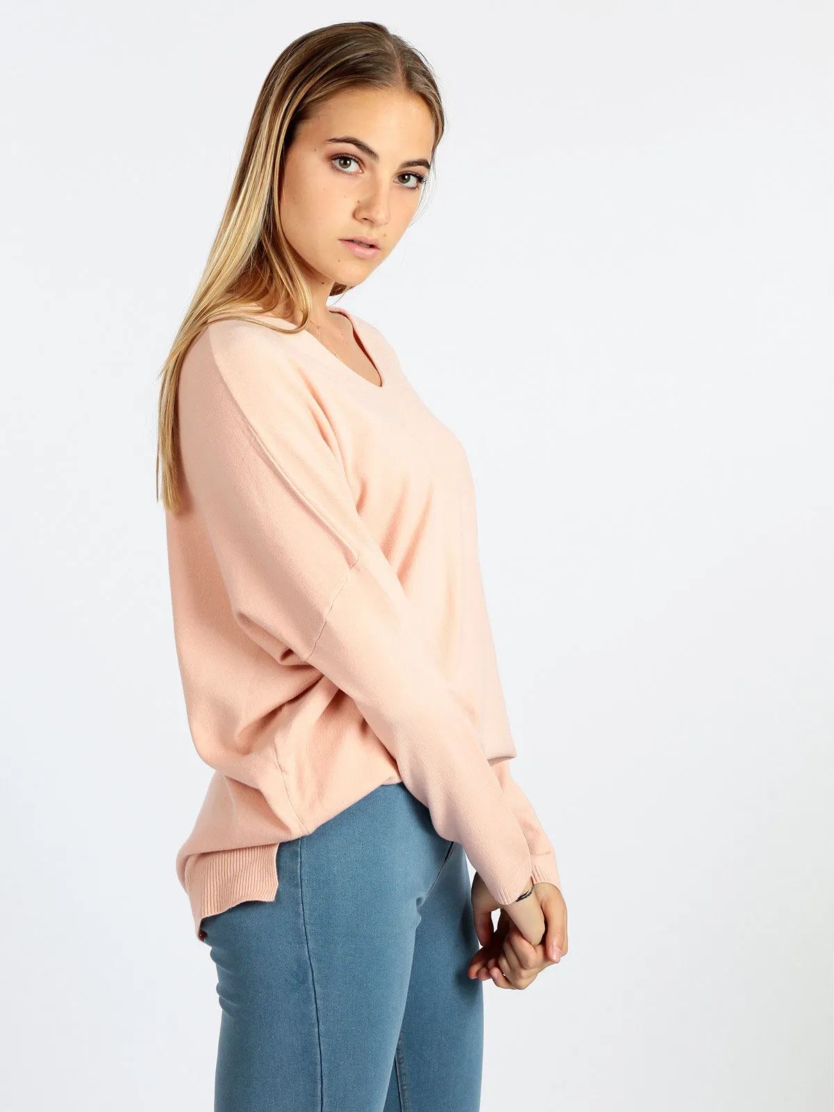 Solada Maxi pull col V oversize femme
