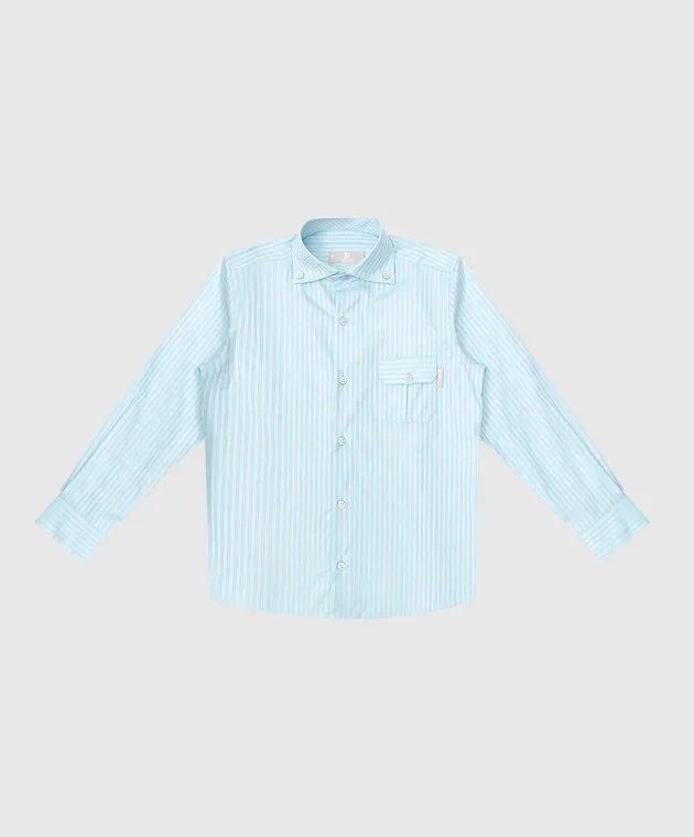 Stefano Ricci Maglietta a righe turchesi per bambini YC003561LJ1758