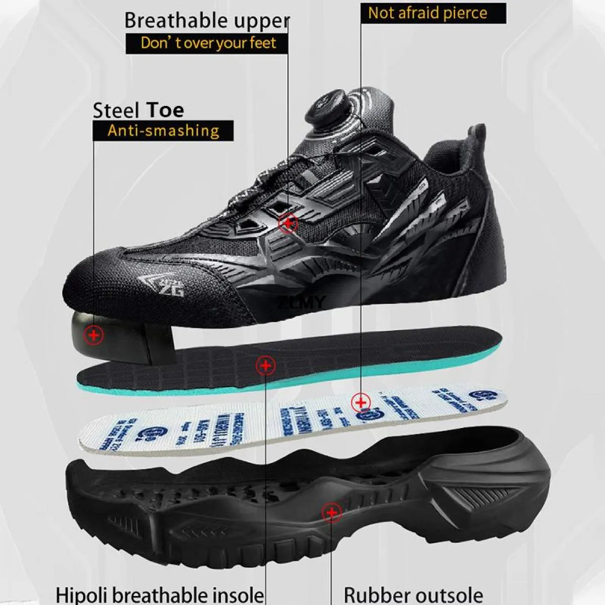 Stivale antinfortunistico da lavoro Scarpe da ginnastica da lavoro antiforatura Scarpe antinfortunistiche da uomo Scarpe antinfo