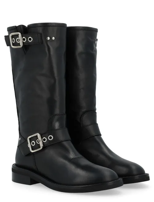 Stivale Biker Via Roma 15 in pelle nera