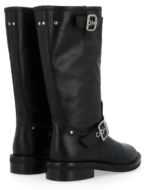 Stivale Biker Via Roma 15 in pelle nera