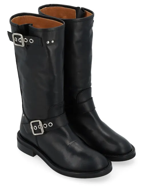 Stivale Biker Via Roma 15 in pelle nera