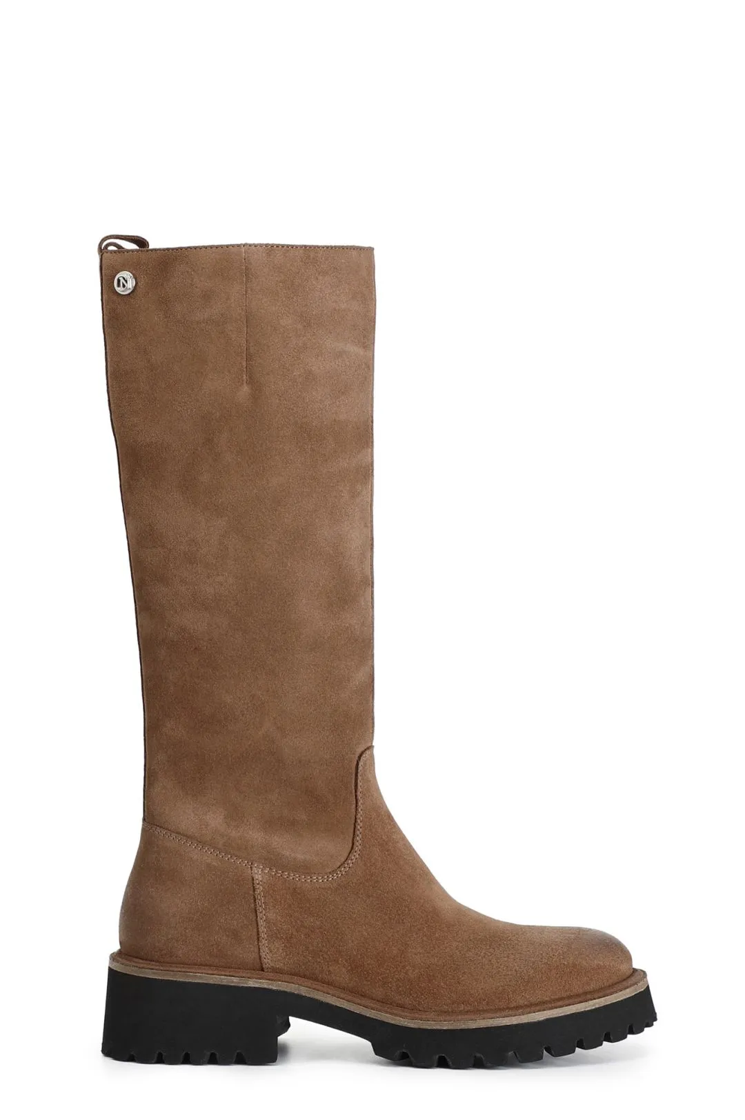 stivale donna in pelle scamosciata biscotto